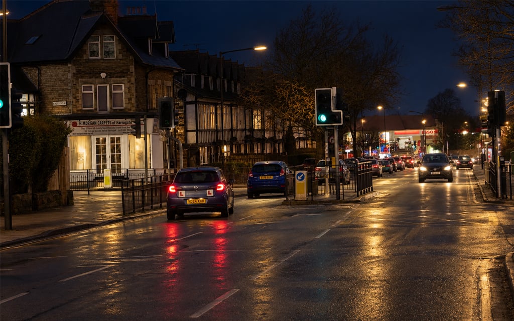 Night driving in Harrogate